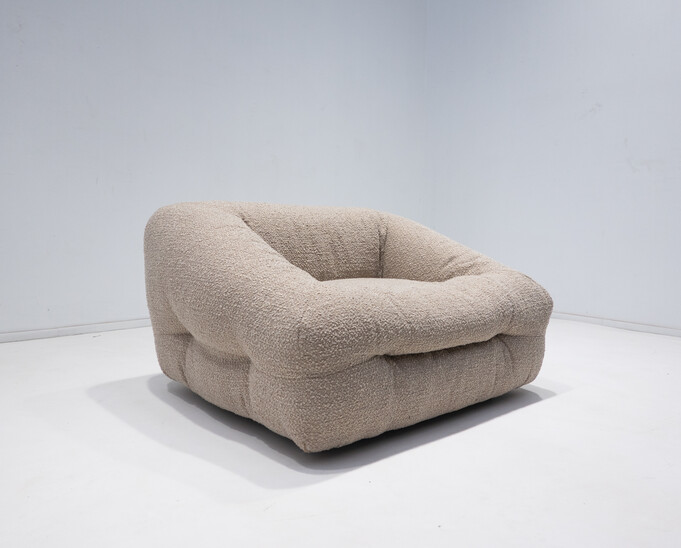 Mid-Century Modern Italian Sofa, Beige Upholstery, 1960s