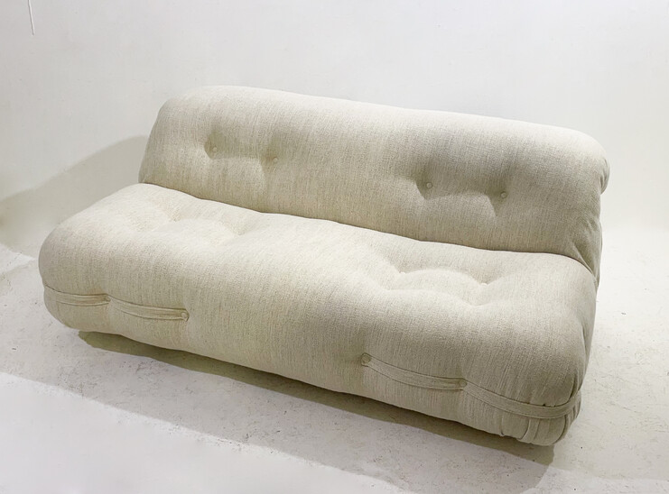 Mid-Century Modern Italian Sofa,Wood and Fabric, 1960s - New Upholstery