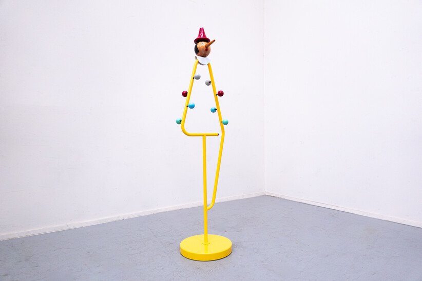 Mid-Century Modern Italian Wooden Coat Hanger, Pinocchio