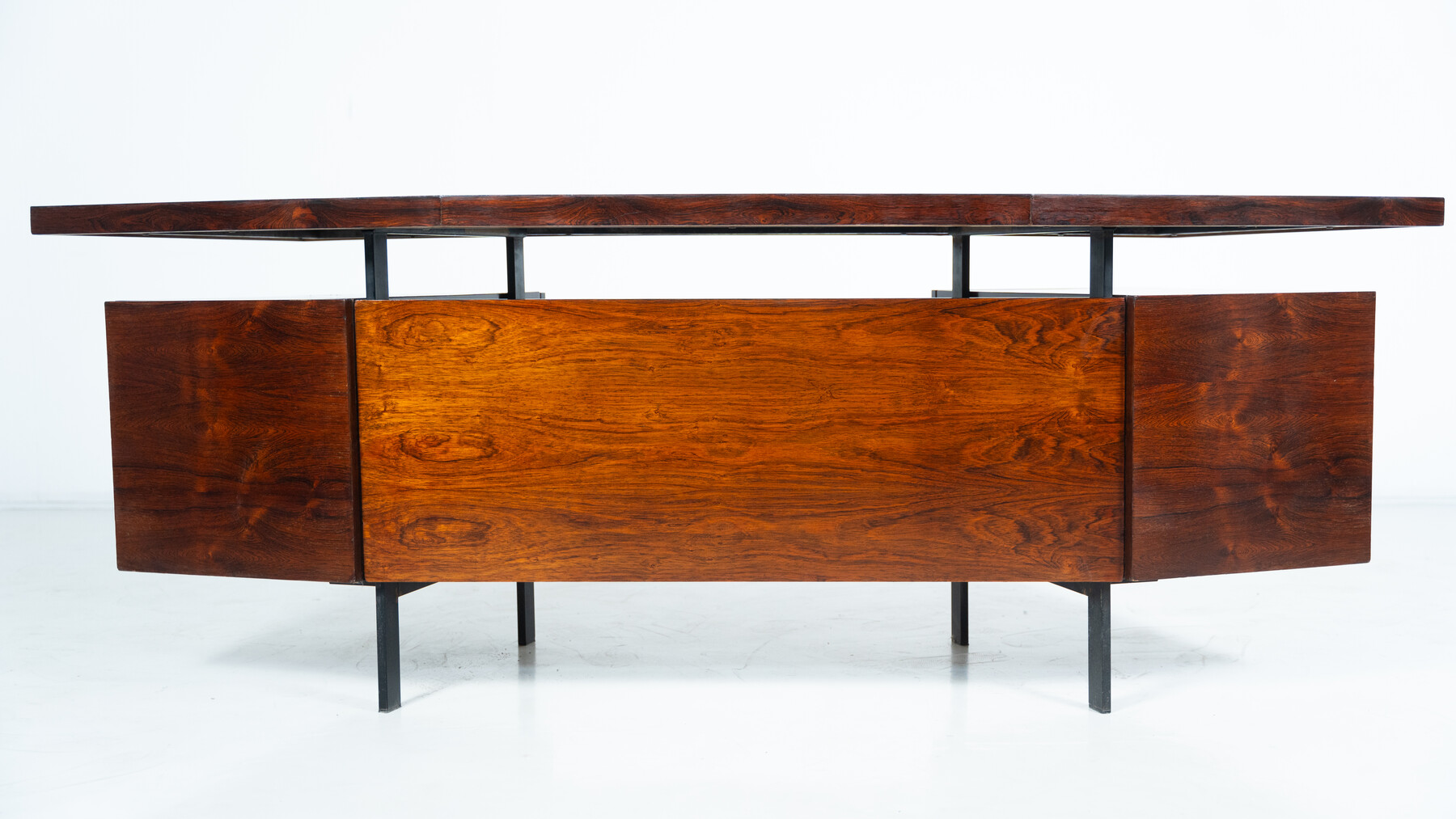 Mid-Century Modern Italian Wooden Desk with Drawers, 1960s