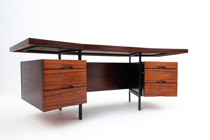 Mid-Century Modern Italian Wooden Desk with Drawers, Italy, 1960s
