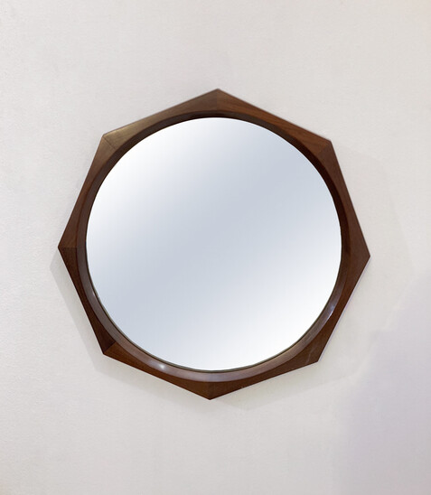 Mid-Century Modern Italian Wooden Mirror, 1960s