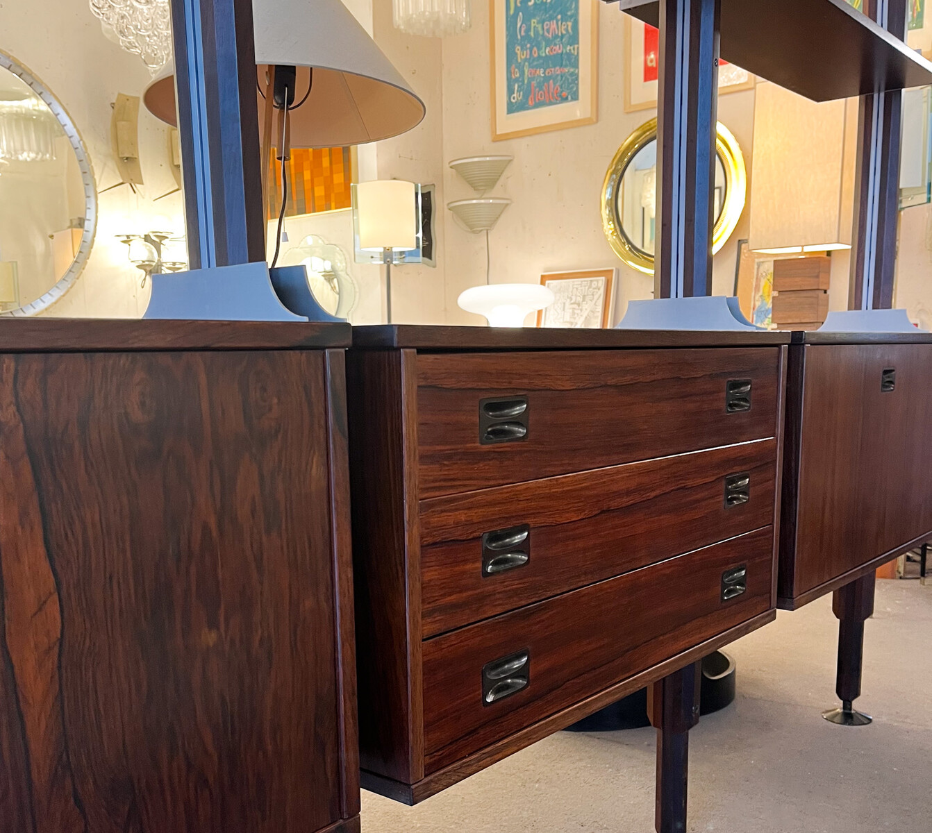 Mid-Century Modern Italian Wooden Wall Unit, 1960s