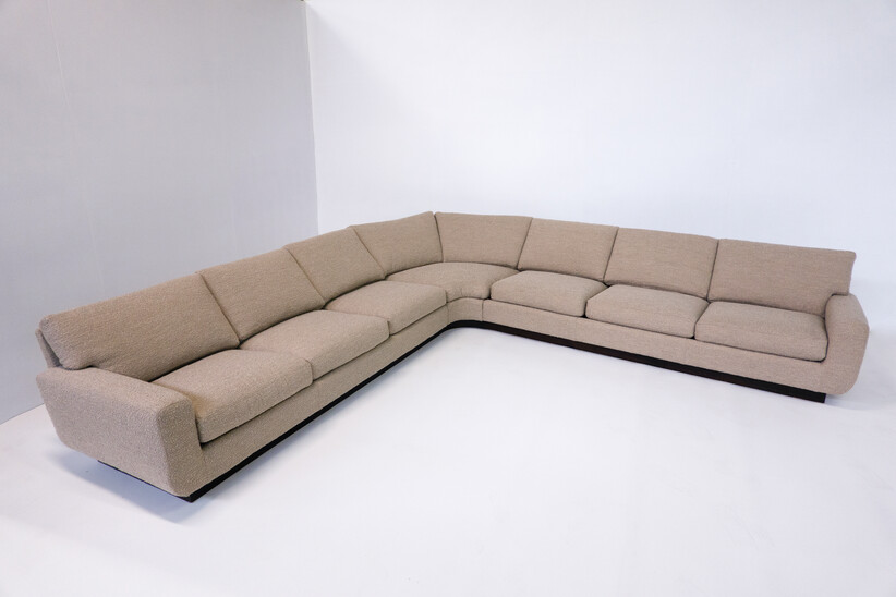 Mid-Century Modern Large Corner Sofa, Italy, 1970s - New Upholstery