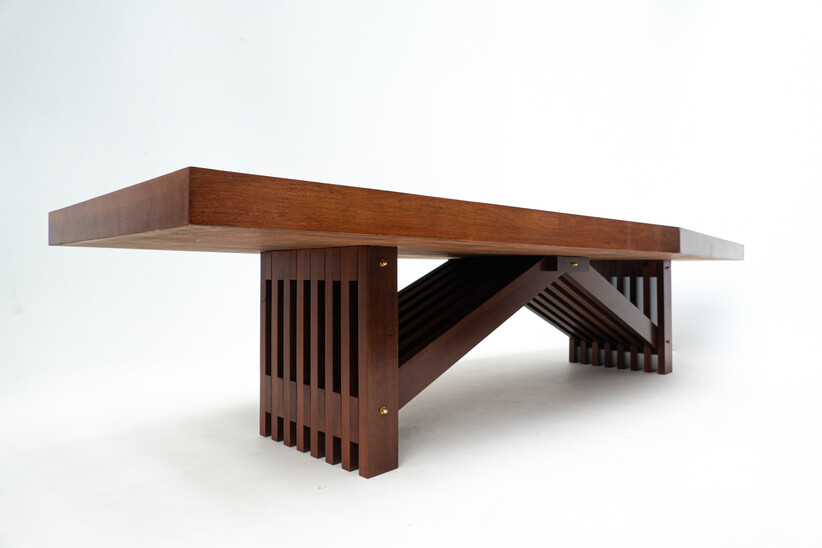 Mid-Century Modern Large Wooden Dining Table, Teak, Italy, 1960s
