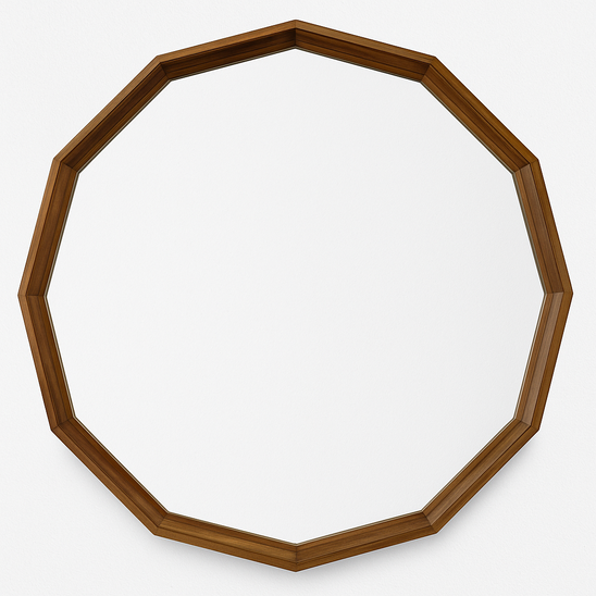 Mid-Century Modern Large Wooden Mirror, Italy, 1960s