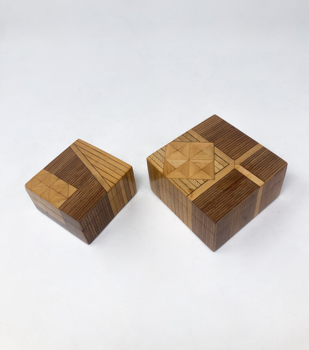 Mid-Century Modern Little Marquetry Boxes