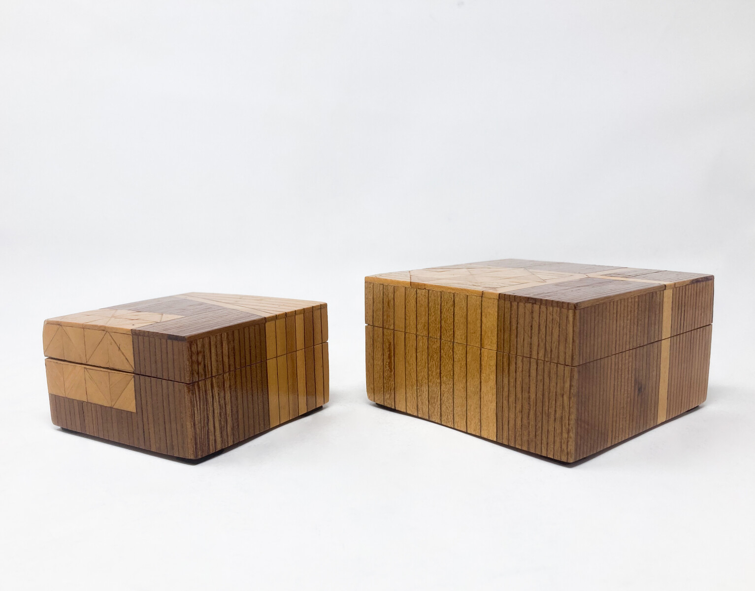 Mid-Century Modern Little Marquetry Boxes