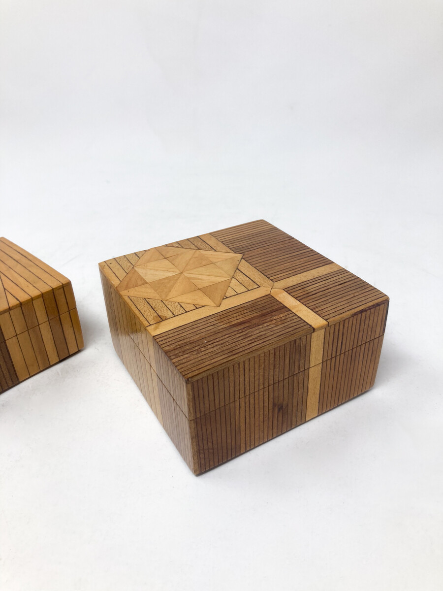 Mid-Century Modern Little Marquetry Boxes