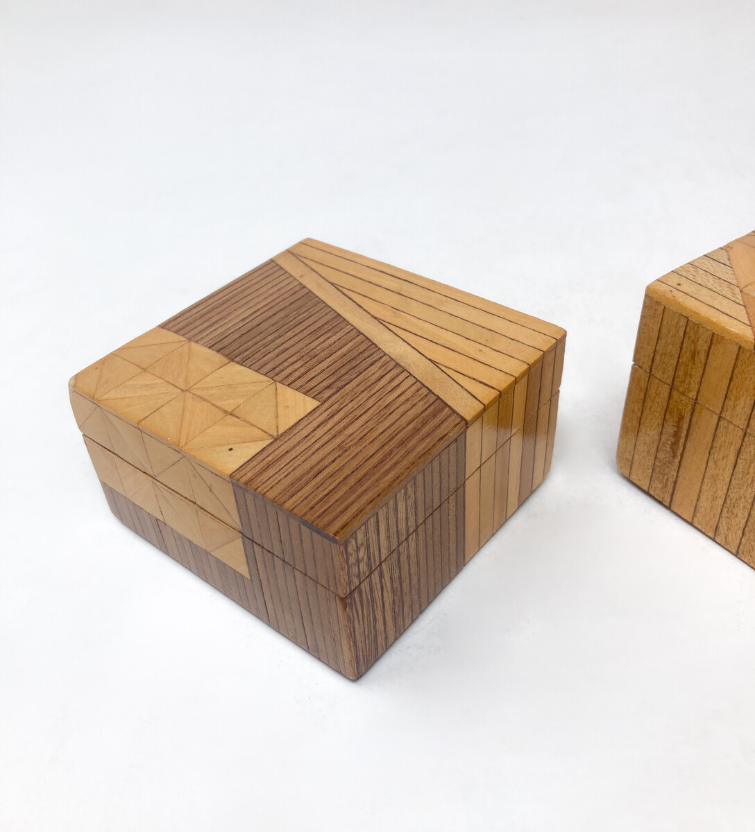 Mid-Century Modern Little Marquetry Boxes