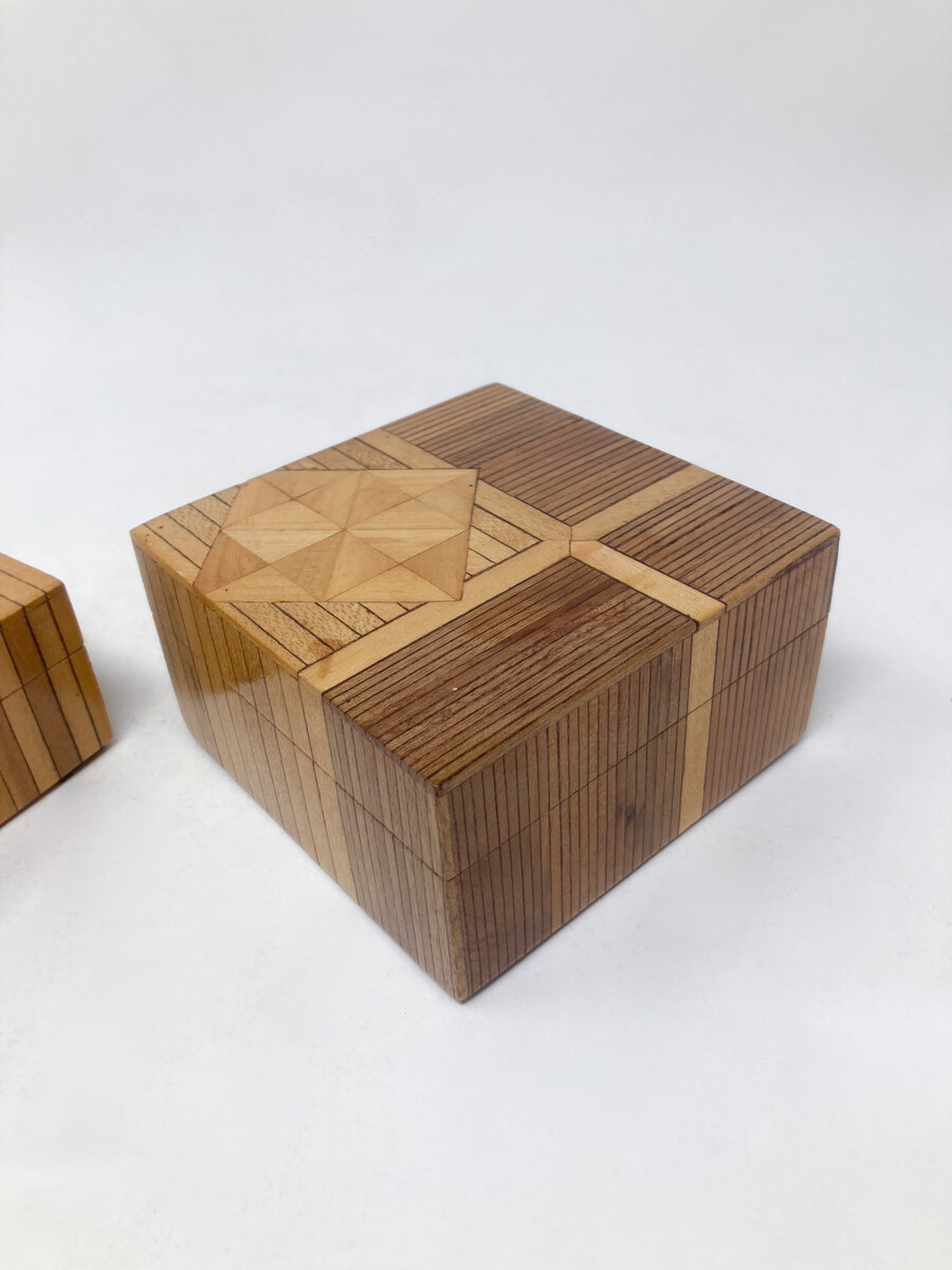 Mid-Century Modern Little Marquetry Boxes