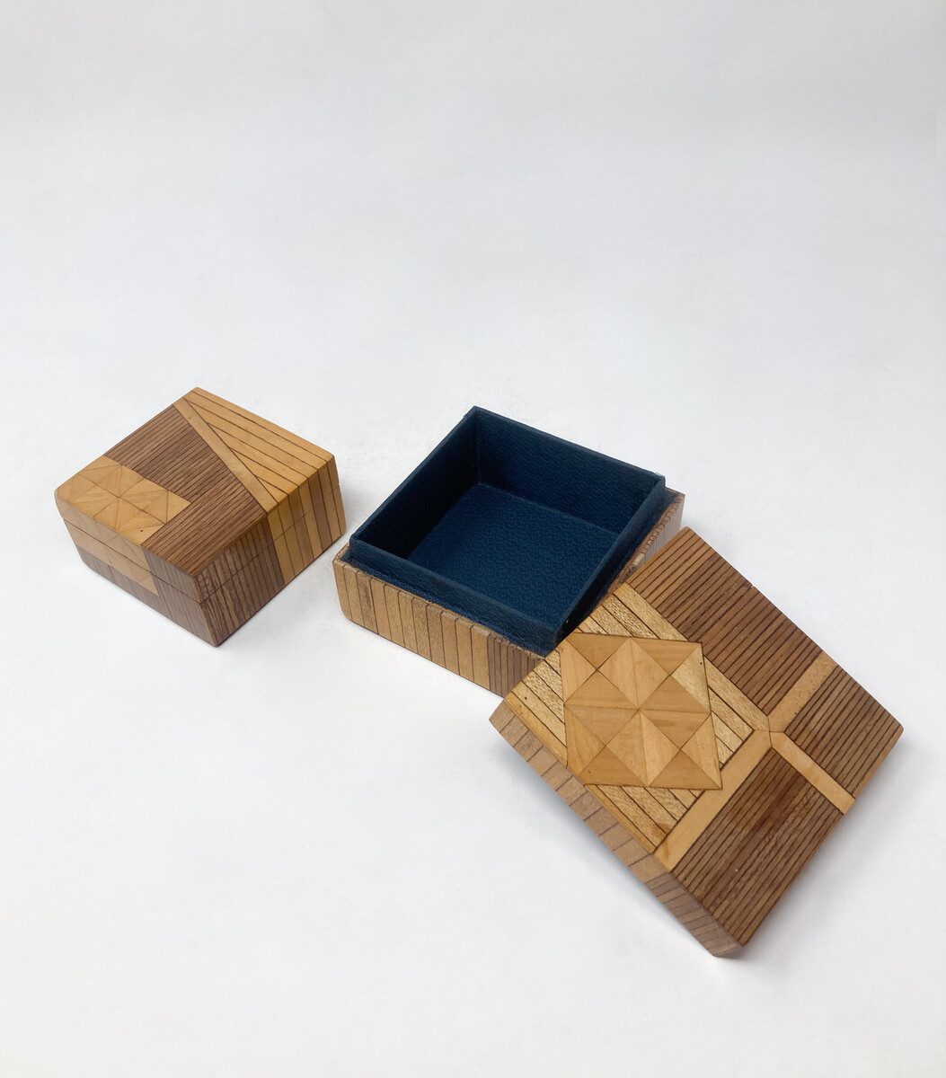 Mid-Century Modern Little Marquetry Boxes