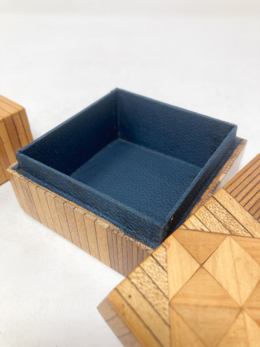 Mid-Century Modern Little Marquetry Boxes