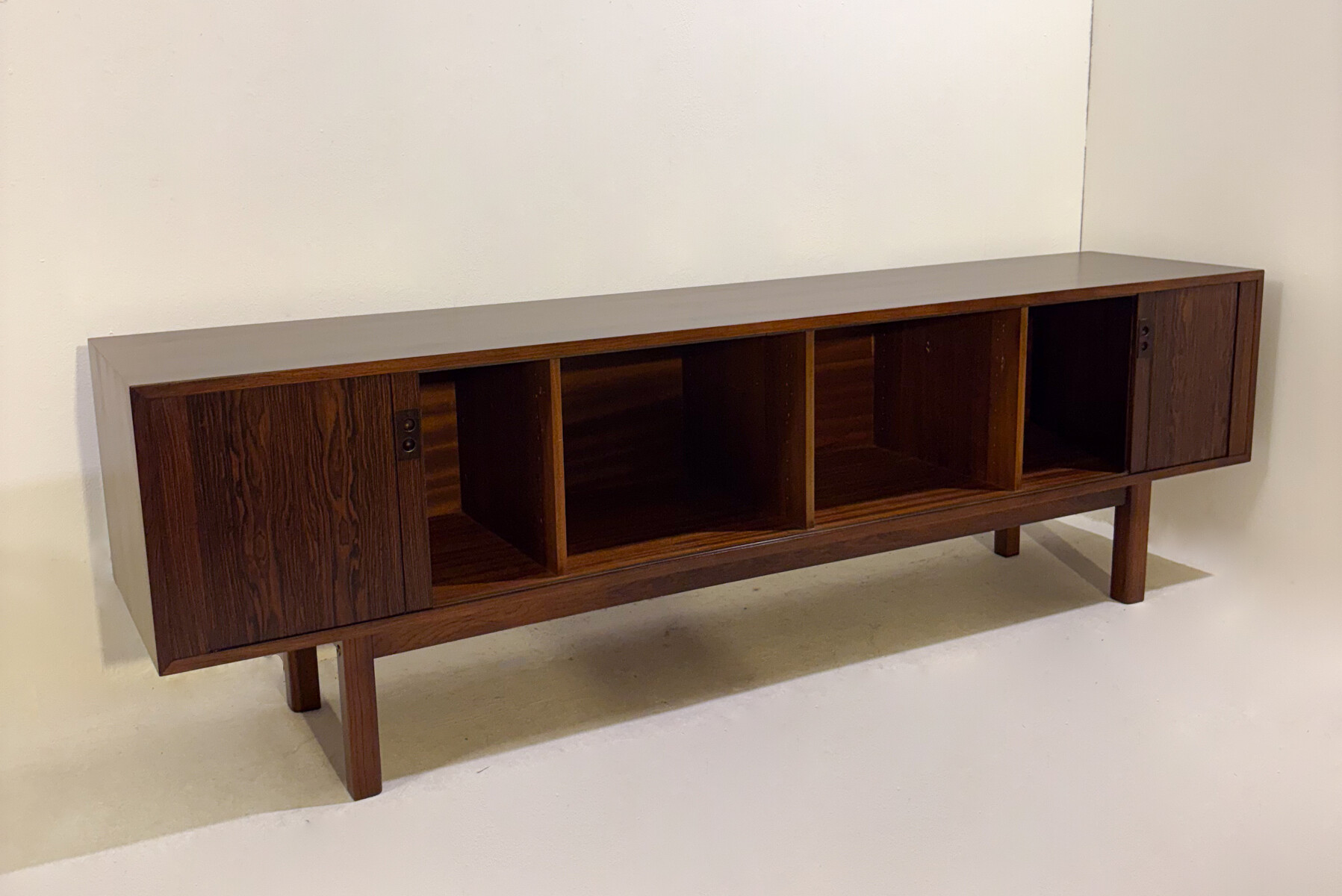 Mid-Century Modern Low Sideboard With Sliding Doors, Italy, 1960s