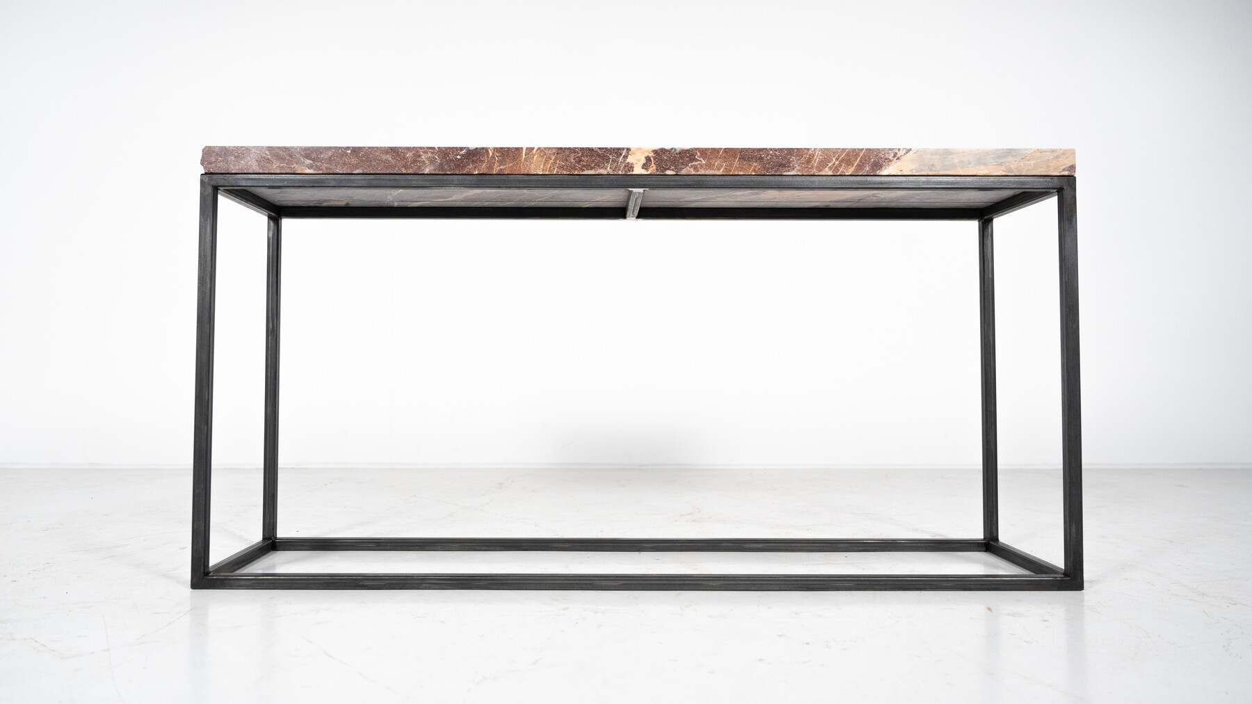 Mid-Century Modern Marble and Iron Console