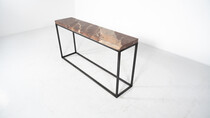 Mid-Century Modern Marble and Iron Console