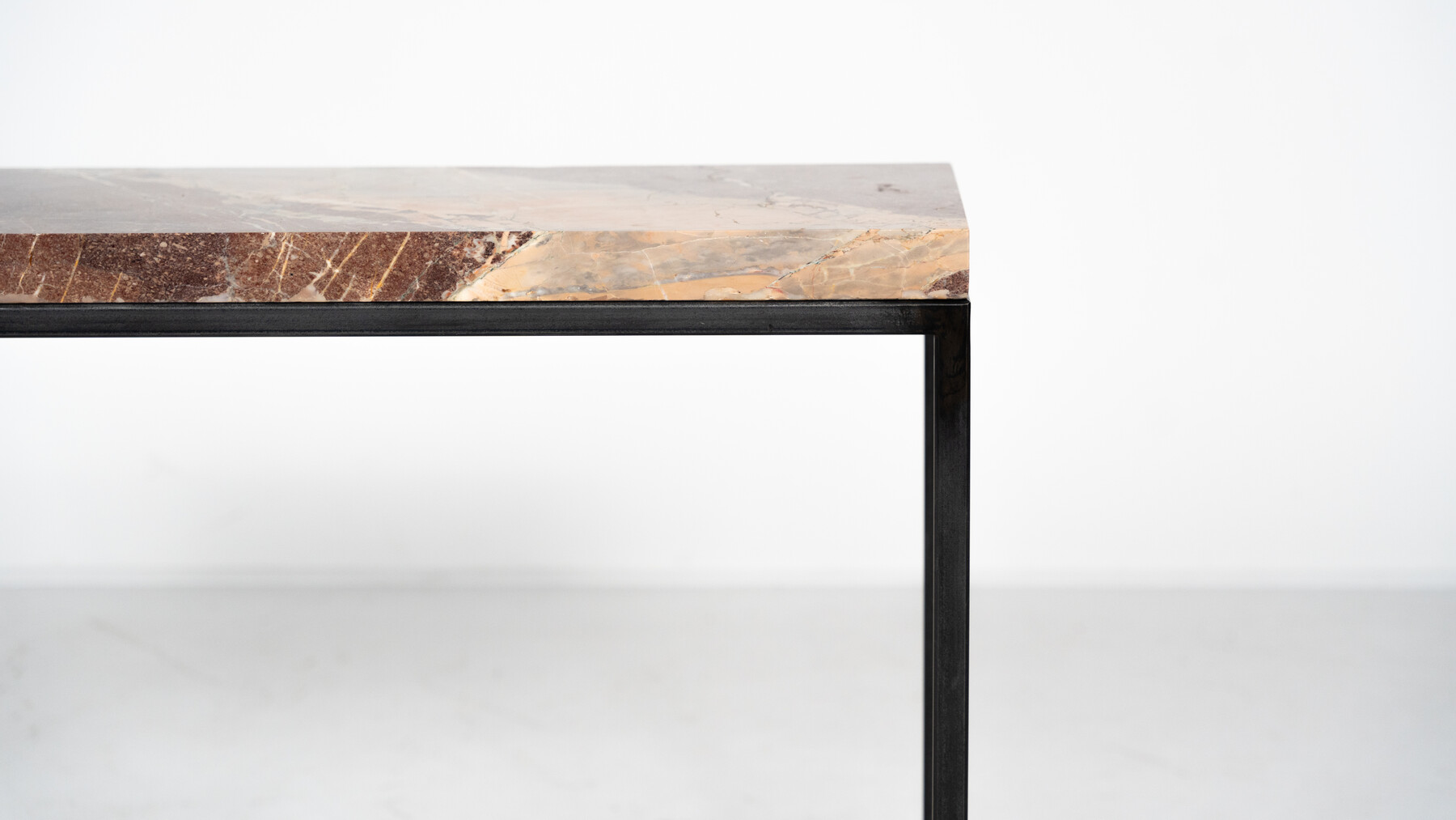 Mid-Century Modern Marble and Iron Console