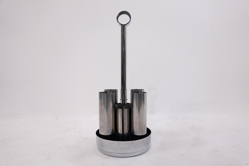 Mid-Century Modern Metal Umbrella Stand - Italy 1970s
