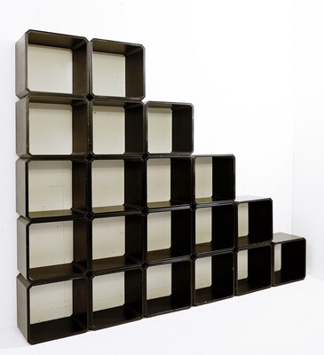 Mid Century Modern Mid-Century Set Of Modular Wooden Cubes