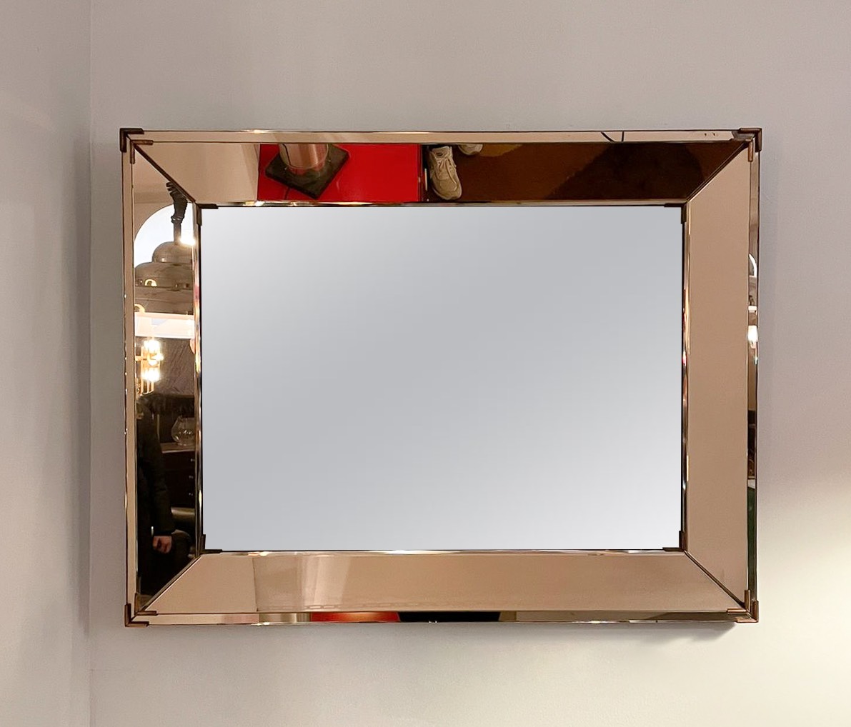 Mid-Century Modern Mirror in the style of Jacques Adnet, 1940s