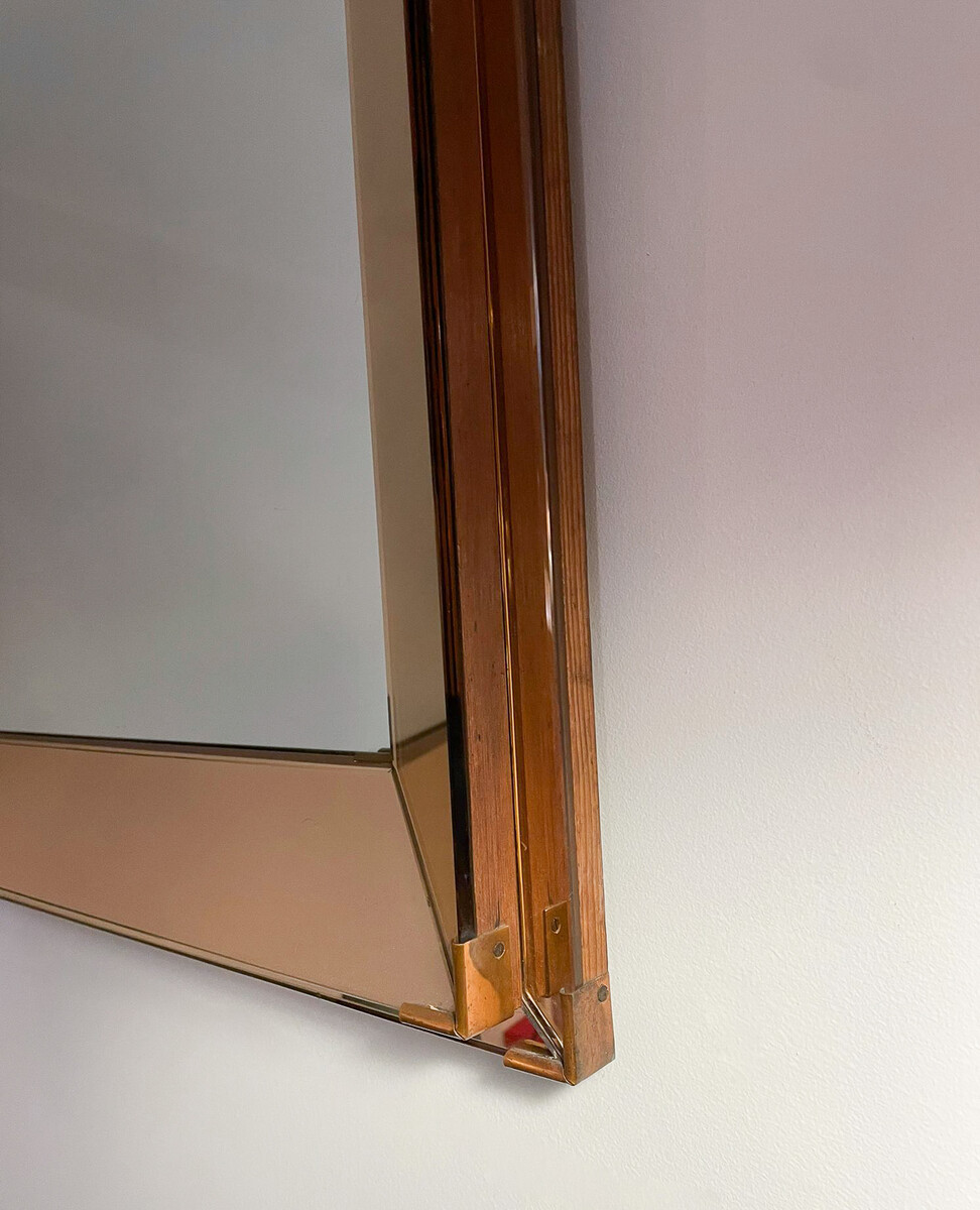 Mid-Century Modern Mirror in the style of Jacques Adnet, 1940s