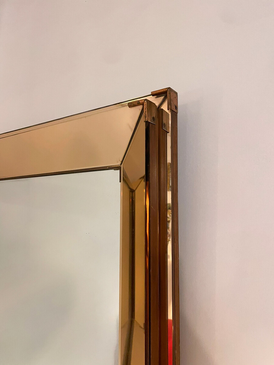 Mid-Century Modern Mirror in the style of Jacques Adnet, 1940s
