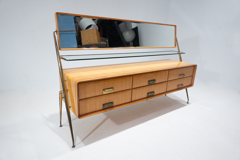 Mid-Century Modern Mirror Sideboard by Silvio Cavatorta ,Italy, 1958
