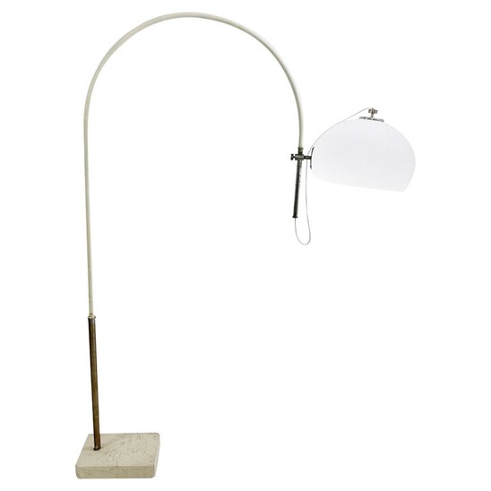 Mid-Century Modern Modulable Floor Lamp with Travertine Base, Italy 1970s