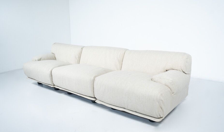 Mid-Century Modern Modular Fiandra Sofa 3-Seater by Vico Magistretti, Cassina, Italy,1970s - New upholstery