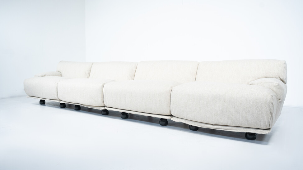 Mid-Century Modern Modular Fiandra Sofa 4-Seater by Vico Magistretti, Cassina, Italy,1970s - New upholstery