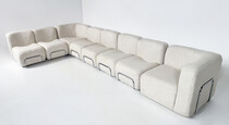 Mid-Century Modern Modular Sofa, Fabric and Chrome, 1970s - New Upholstery 