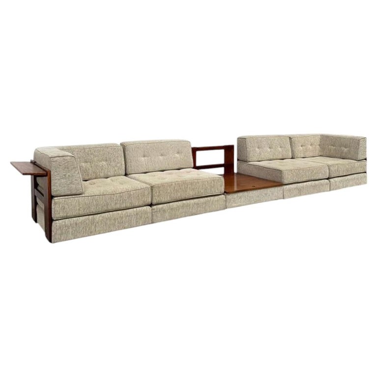 Mid-Century Modern Modular Sofa, Original Fabric, 1970s