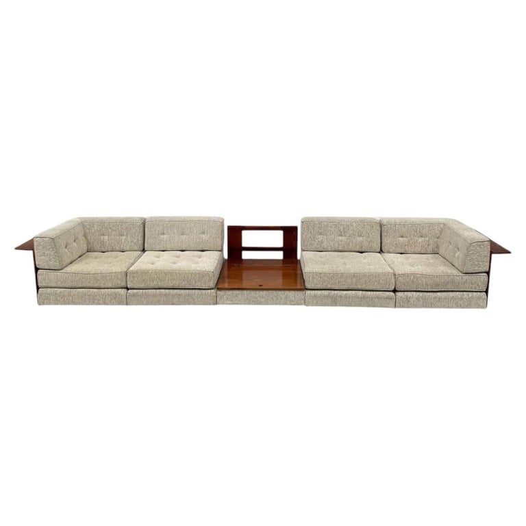 Mid-Century Modern Modular Sofa, Original Fabric, 1970s