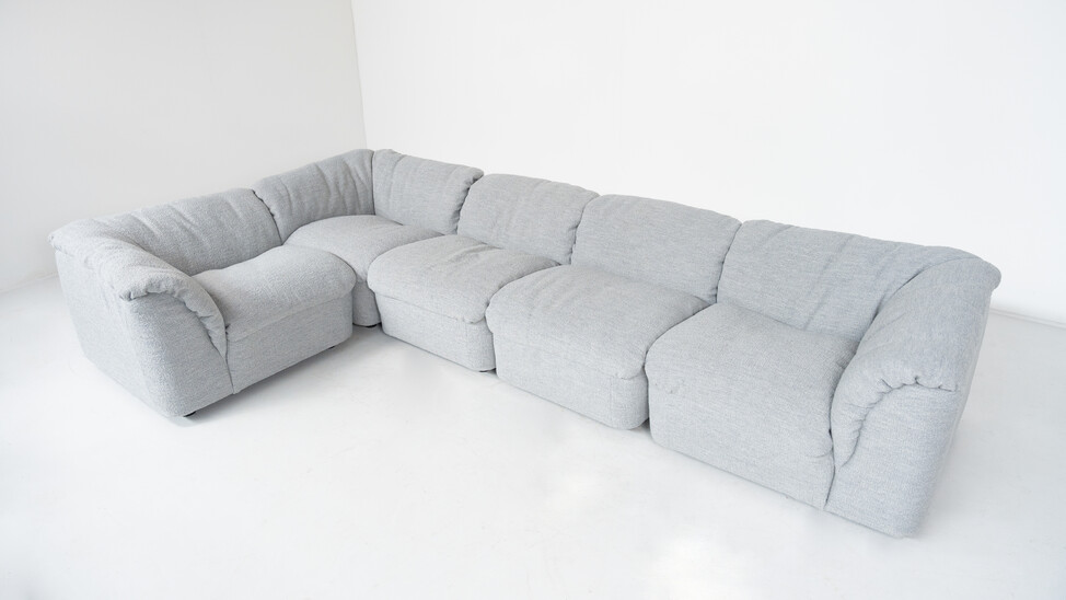 Mid-Century Modern Modular Sofa Serie Deca by Tito Agnoli for Arflex, Italy, 1960s - New Upholstery