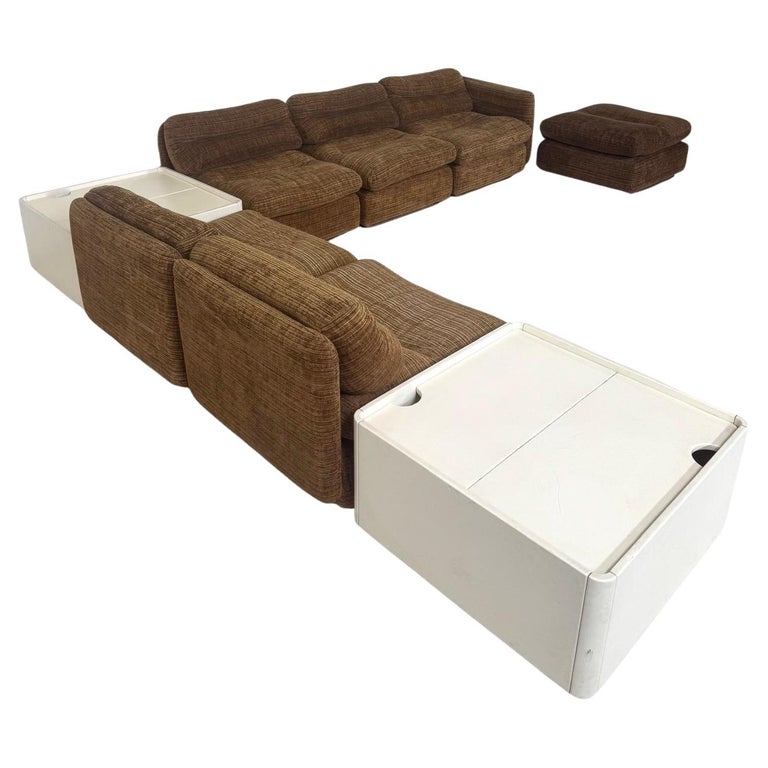 Mid-Century Modern Modular Sofa with Side Tables, 1970s