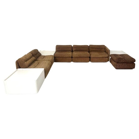 Mid-Century Modern Modular Sofa with Side Tables, 1970s