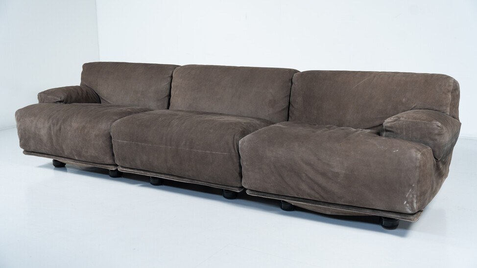 Mid-Century Modern Modular Three-Seater Fiandra Sofa by Vico Magistretti, Cassina, Italy,1970 -Original Fabric