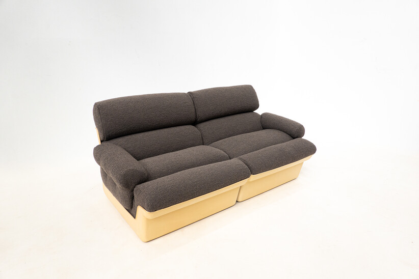 Mid-Century Modern Modular Two-Seater Sofa, Plastic and Fabric, Italy, 1970s