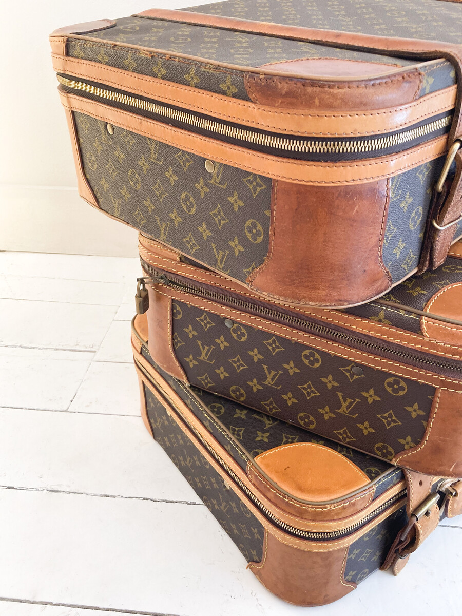 Mid-Century Modern Monogram 'Airbus' Suitcases by Louis Vuitton, France, 1980s
