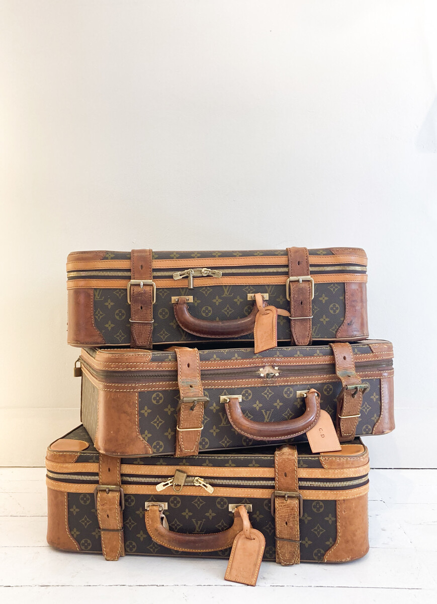 Mid-Century Modern Monogram 'Airbus' Suitcases by Louis Vuitton, France, 1980s