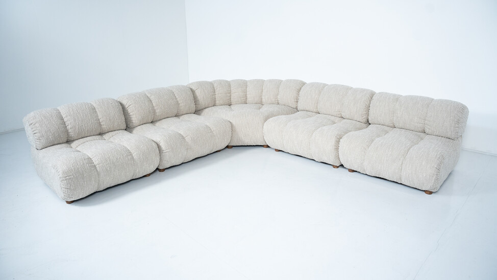 Mid-Century Modern Murano Sectional Sofa by Guiseppe Munari, Italy, 1970s - New Upholstery