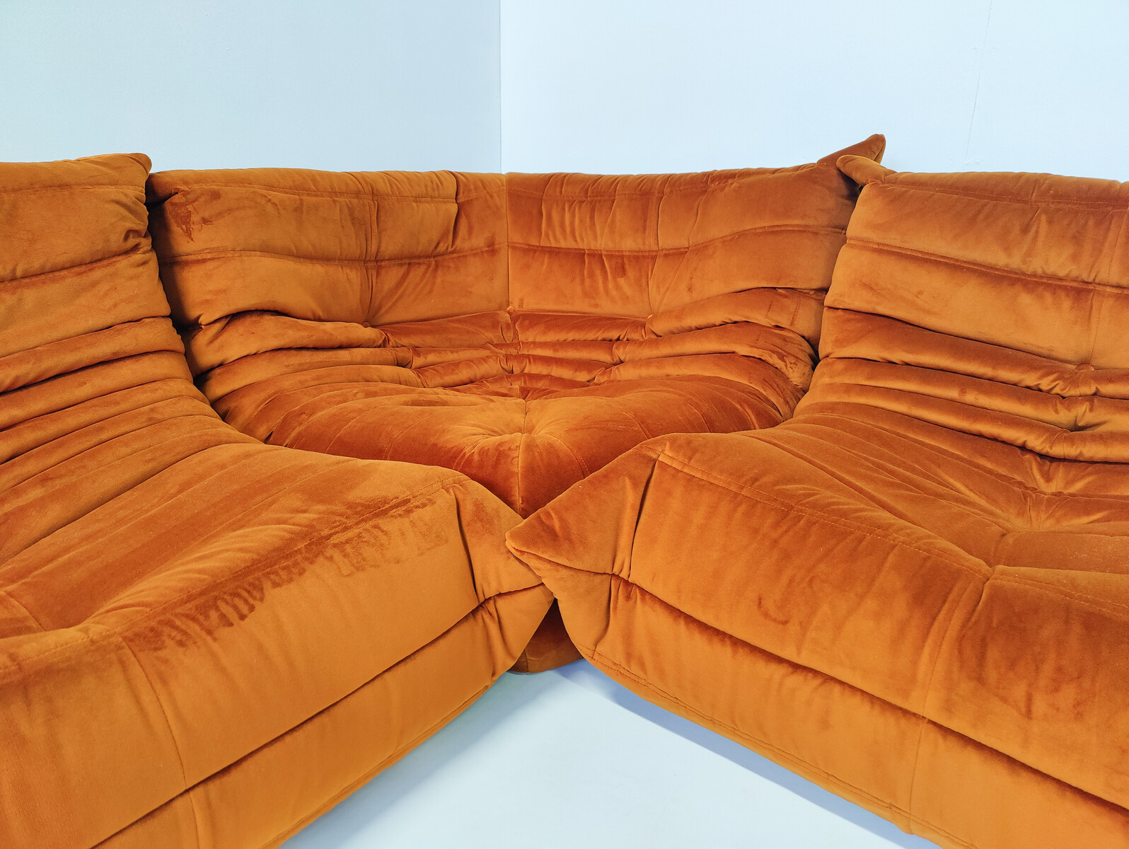 Dark brown 'Togo' in original leather by Michel Ducaroy for Ligne Roset,  France 1970s