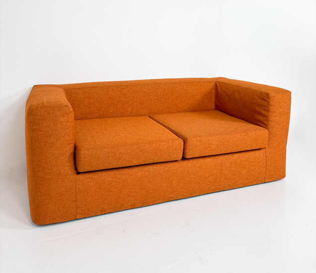 Mid-Century Modern Orange Two-Seater Sofa, Italy