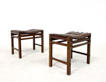 Mid-Century Modern Pair of 2 Stools by Giuseppe Rivadossi, Italy,1980s