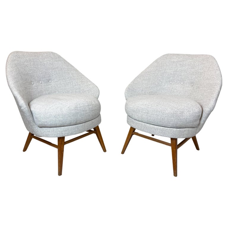 Mid-Century Modern Pair of Armchairs, Austro-Hungarian, 1960s - New Upholstery