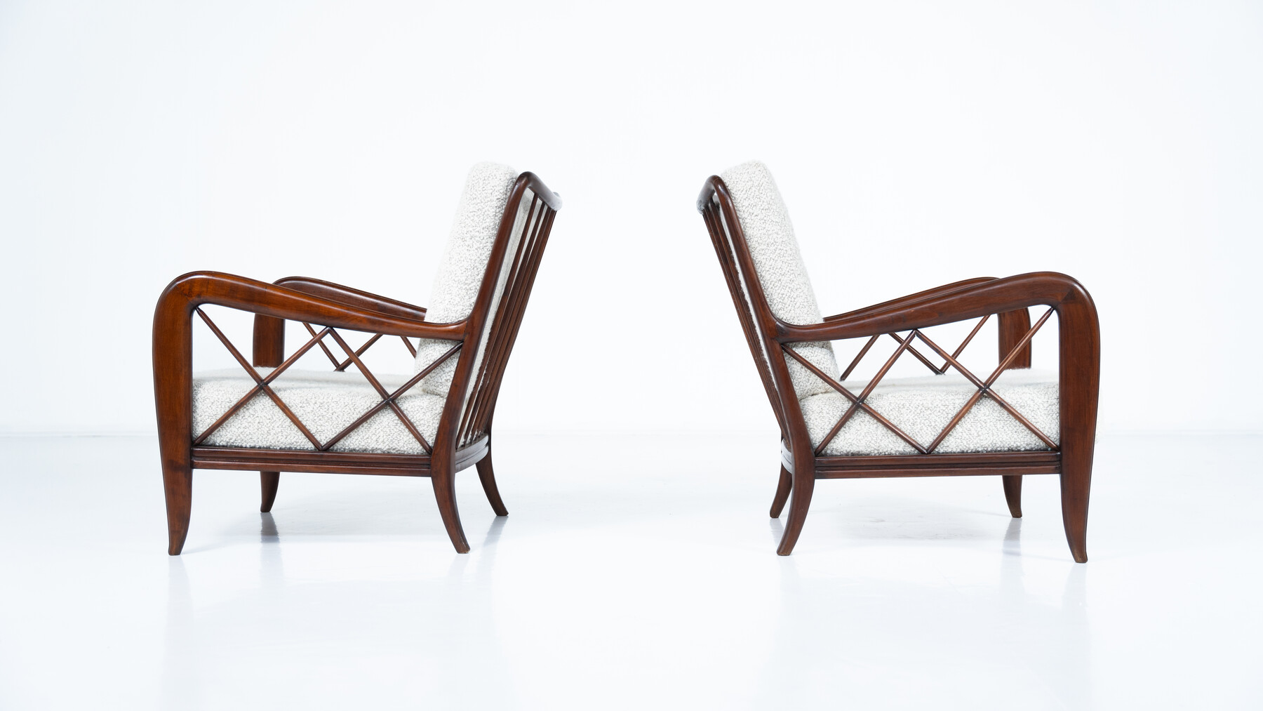 Mid-Century Modern Pair of Armchairs by Paolo Buffa, Italy, 1950s - New Upholstery