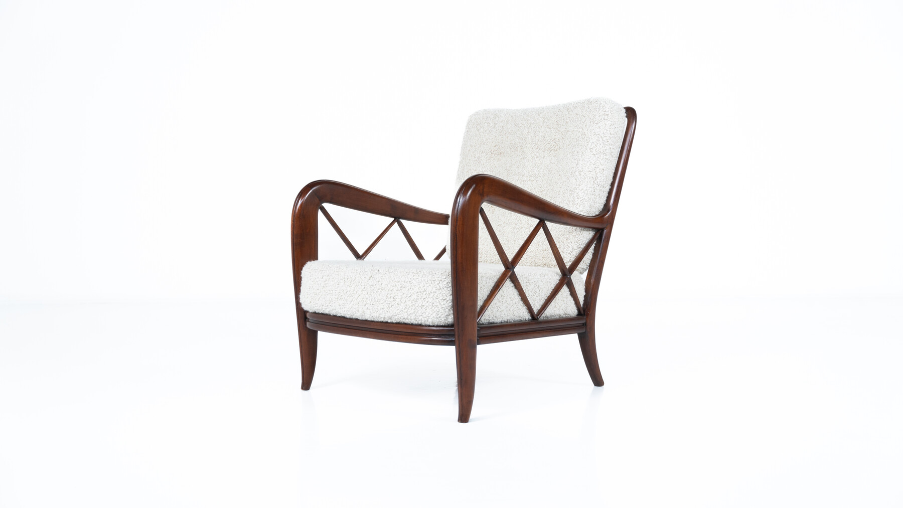 Mid-Century Modern Pair of Armchairs by Paolo Buffa, Italy, 1950s - New Upholstery