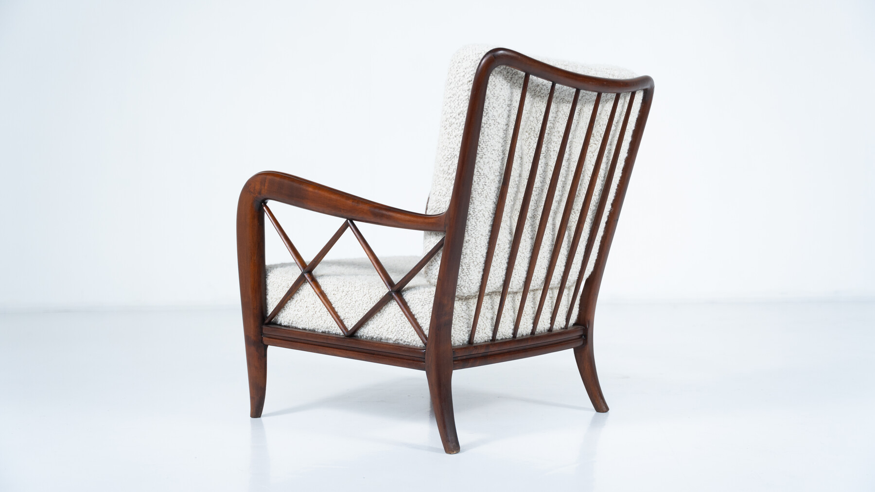 Mid-Century Modern Pair of Armchairs by Paolo Buffa, Italy, 1950s - New Upholstery