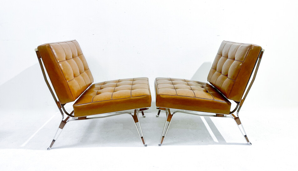 Mid-Century Modern Pair of Armchairs Model 856 by Ico Parisi, Italy, 1950s