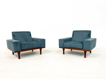 Mid-Century Modern Pair of Armchairs Model 